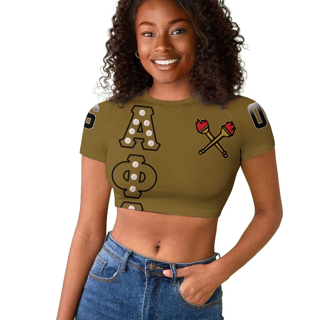 Tylish Alpha Phi Alpha Crystal Raglan Cropped T shirt Classic Fraternity