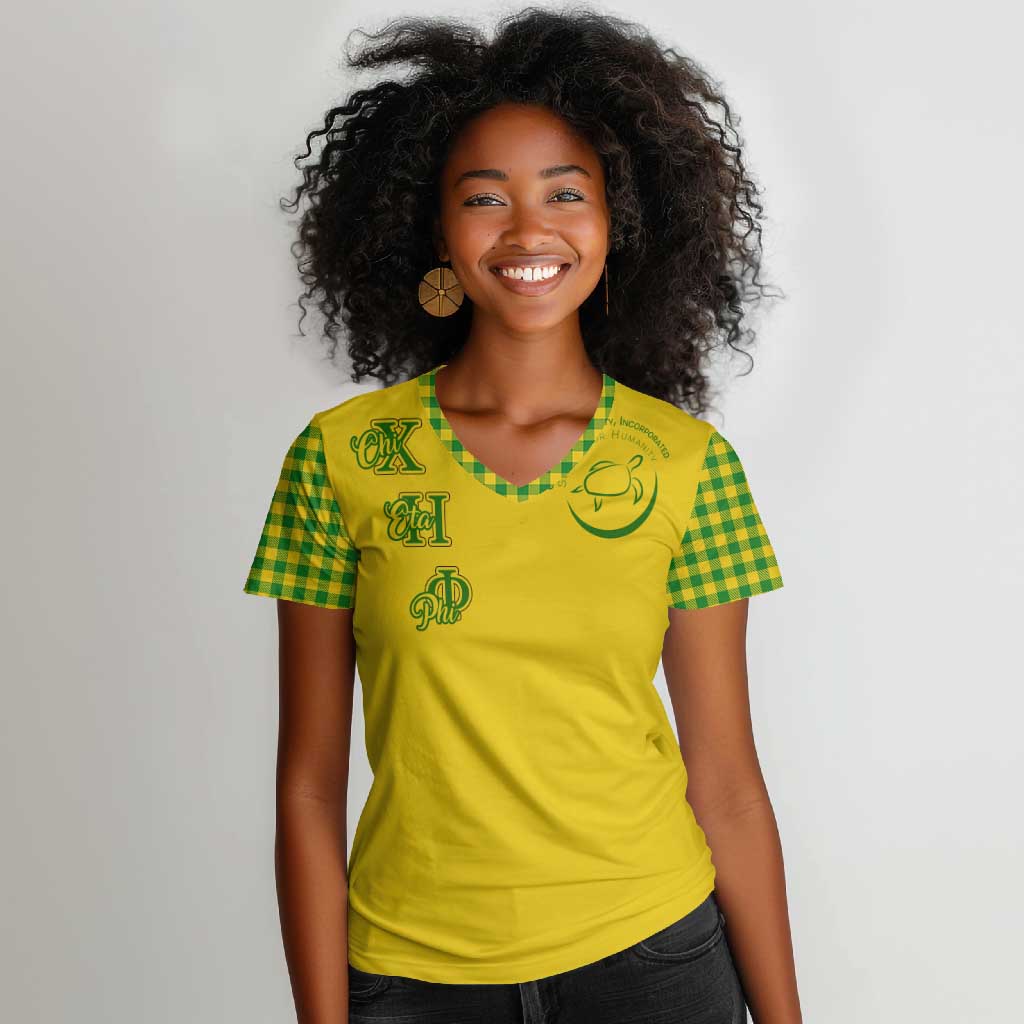 Chi Eta Phi Sorority Nurse Women V-Neck T-Shirt Show Your Sorority Pride