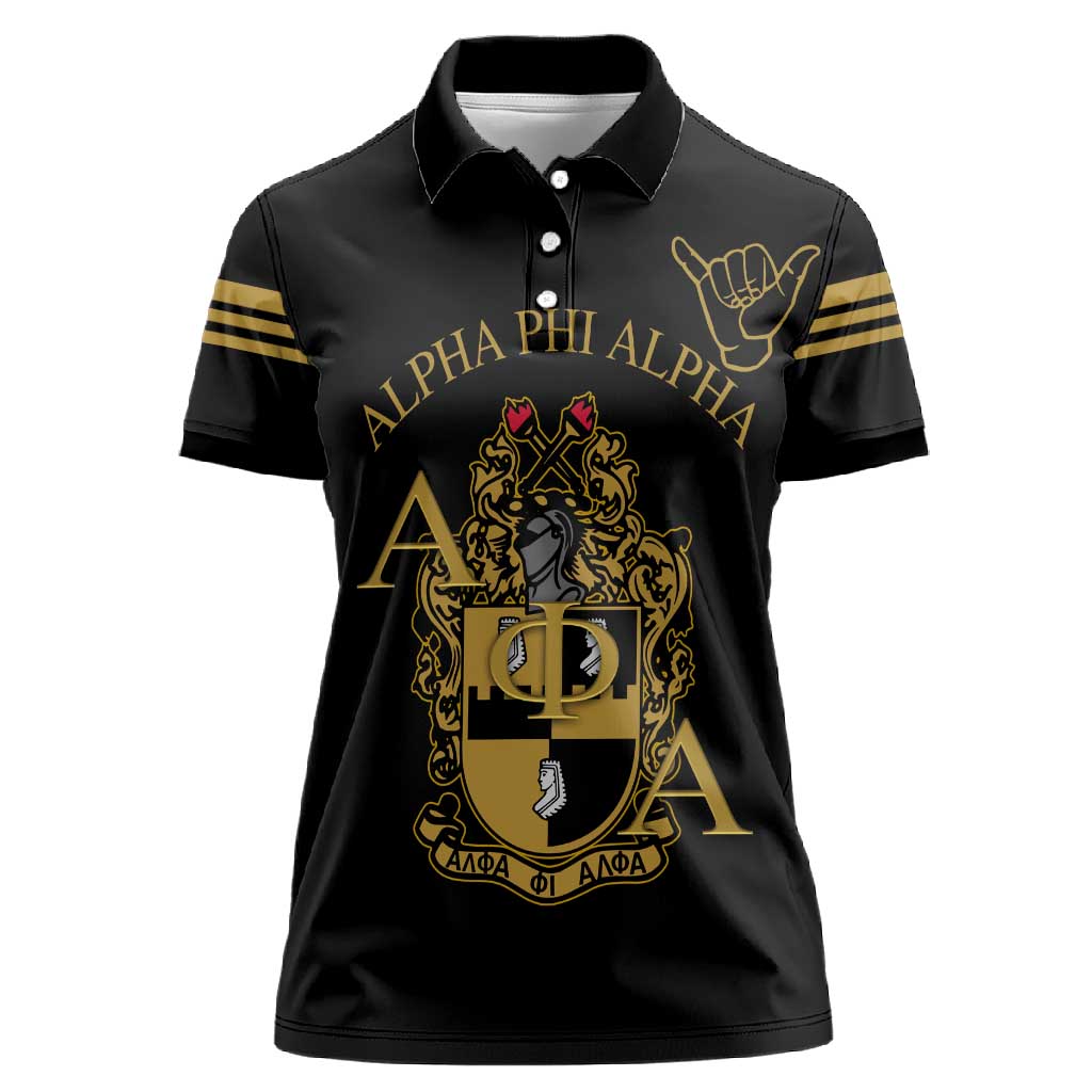 Alpha Phi Alpha Fraternity Women Polo Shirt Classic APA Style