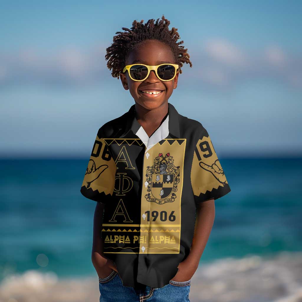 Alpha Phi Alpha Fraternity Kid Hawaiian Shirt Stylish Black For Members