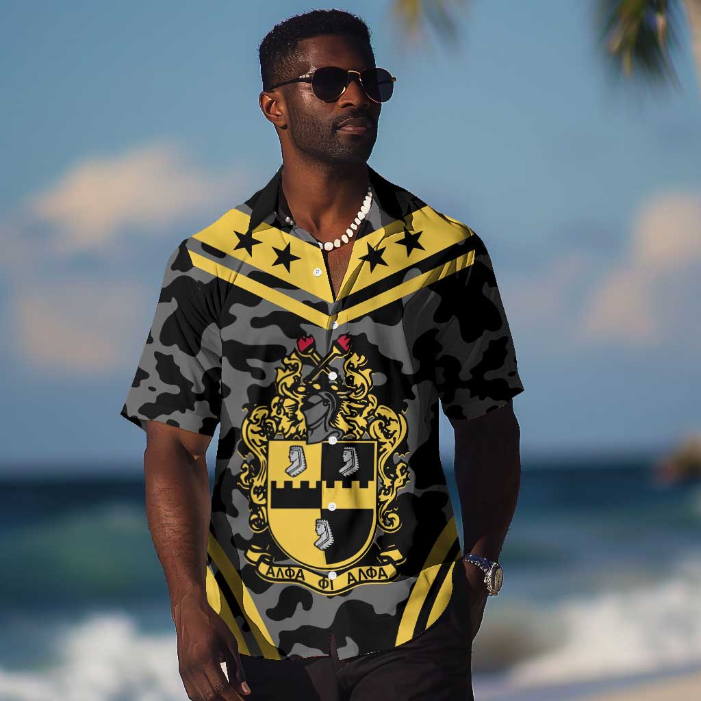 Alpha Phi Alpha Camouflage Hawaiian Shirt Perfect For Fraternity
