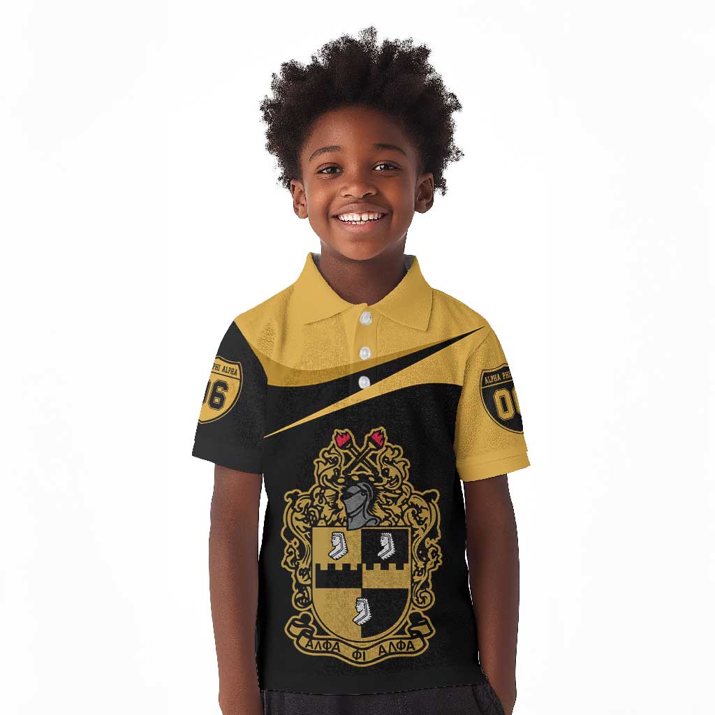 Alpha Phi Alpha Fraternity Kid Polo Shirt Curve Design For Fraternity Pride