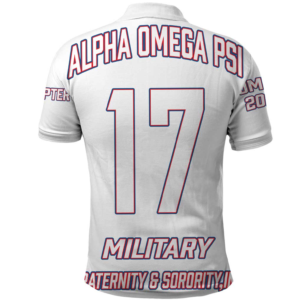 Alpha Omega Phi Custom Polo Shirt Classic White Greek Fraternity