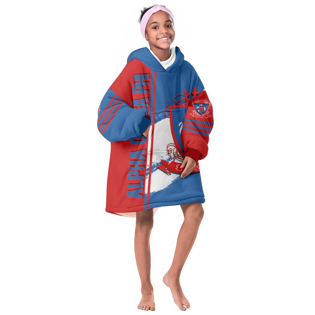 Alpha Omega Phi Kid Wearable Blanket Hoodie Stylish Greek Apparel For Members
