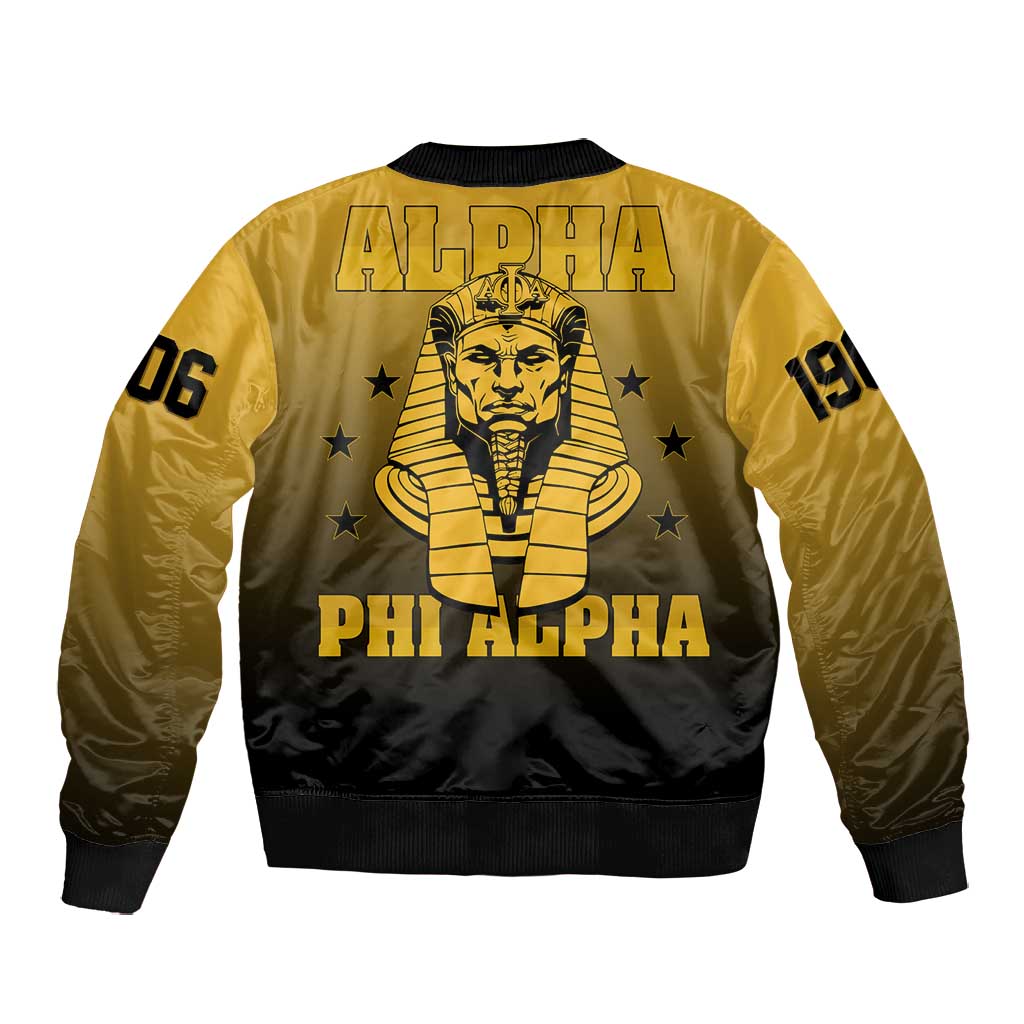 Alpha Phi Alpha Fraternity Gradient Bomber Jacket Premium Greek Letter