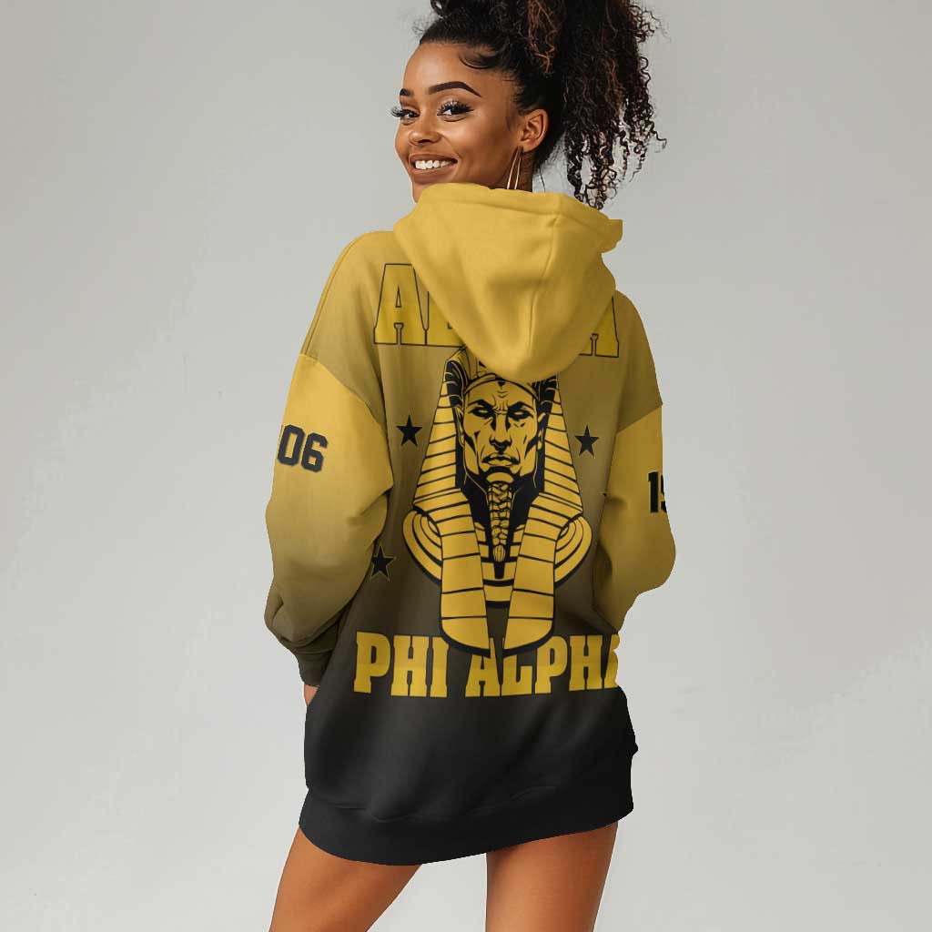 Alpha Phi Alpha Fraternity Gradient Hoodie Dress Premium Greek Letter
