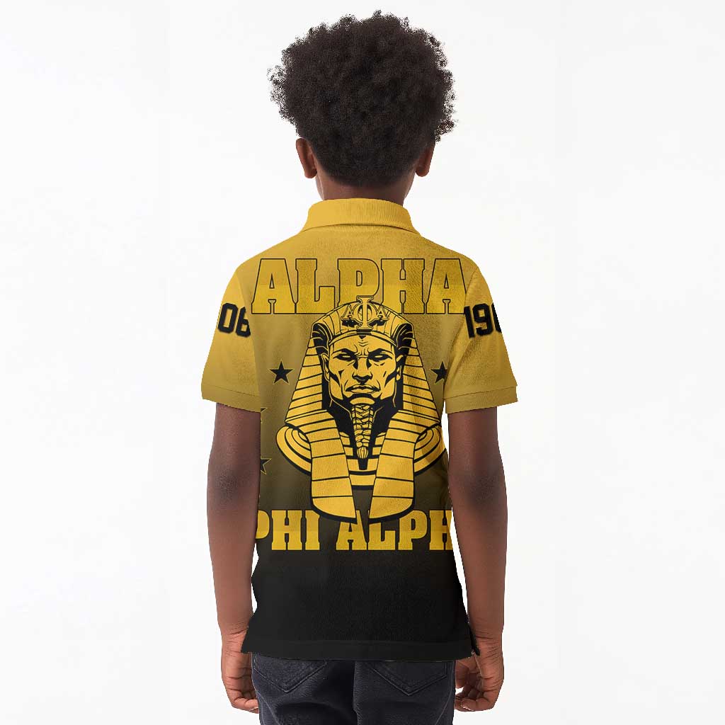 Alpha Phi Alpha Fraternity Gradient Kid Polo Shirt Premium Greek Letter