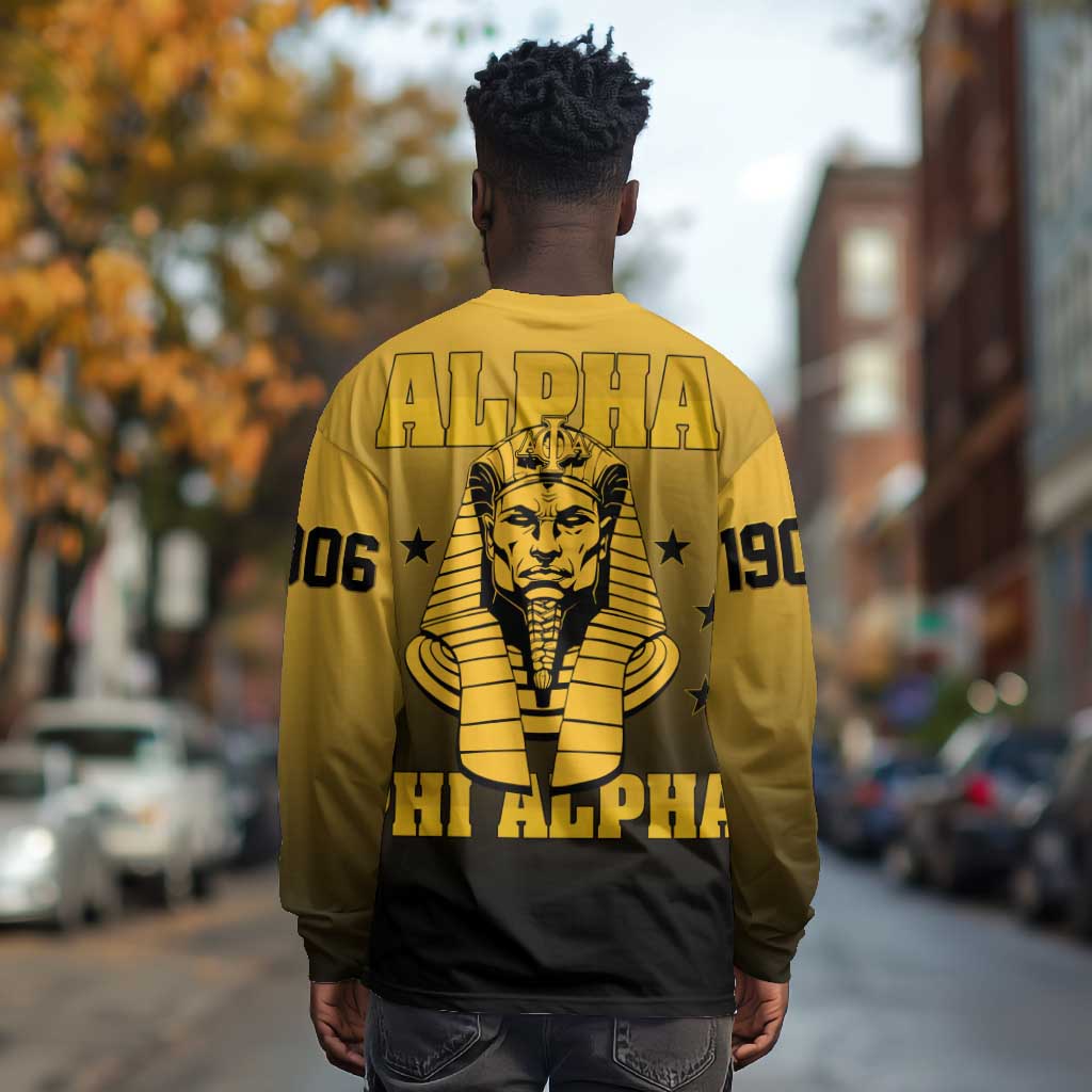 Alpha Phi Alpha Fraternity Gradient Long Sleeve Shirt Premium Greek Letter