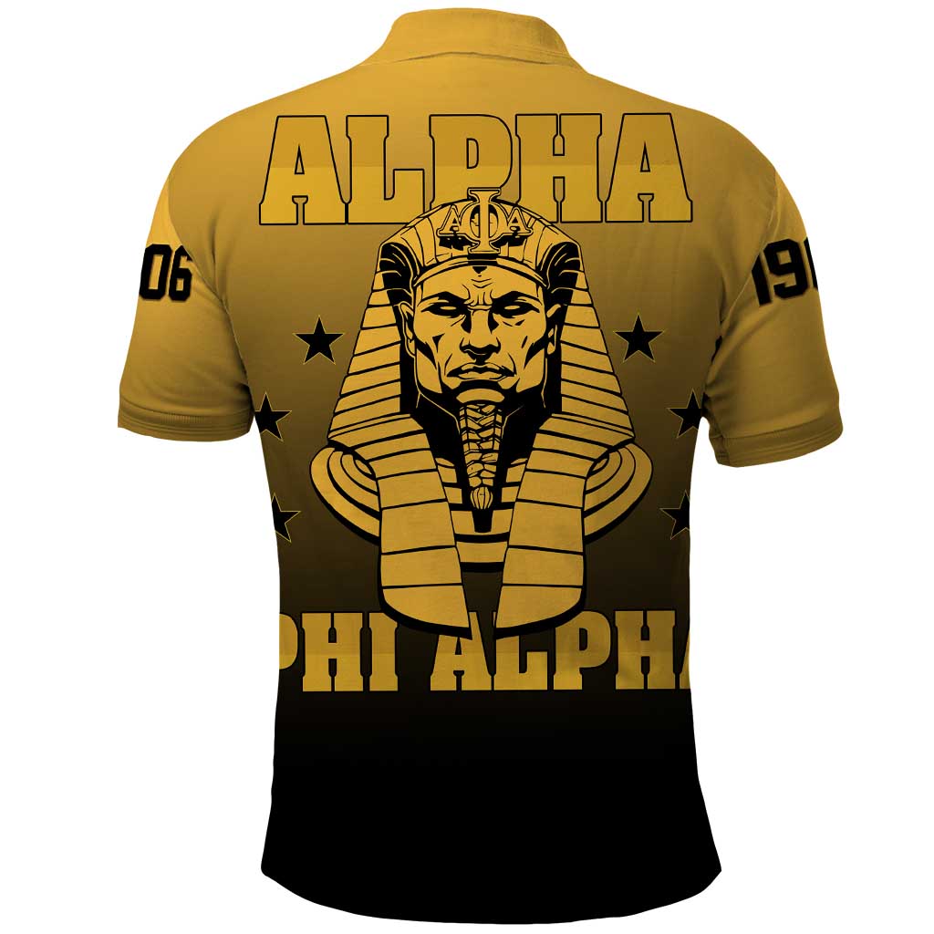 Alpha Phi Alpha Fraternity Gradient Polo Shirt Premium Greek Letter