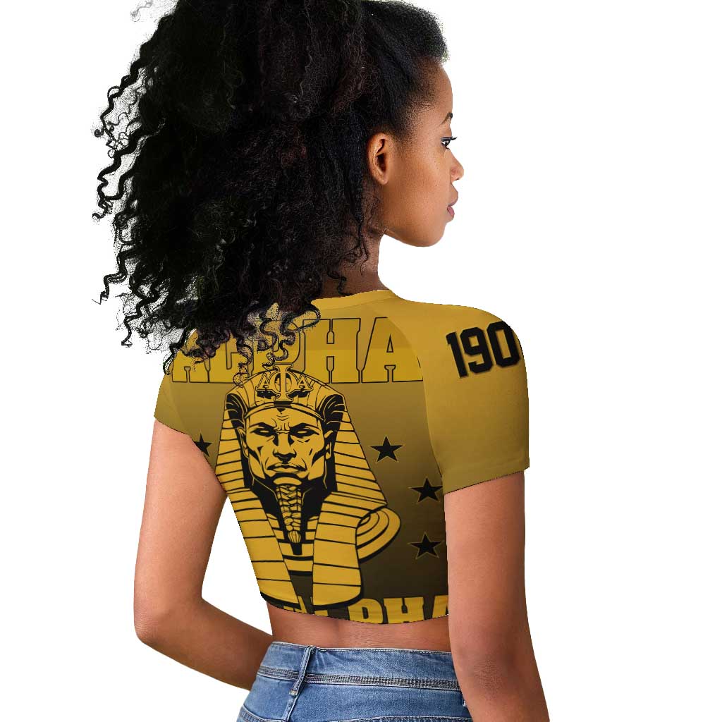 Alpha Phi Alpha Fraternity Gradient Raglan Cropped T shirt Premium Greek Letter