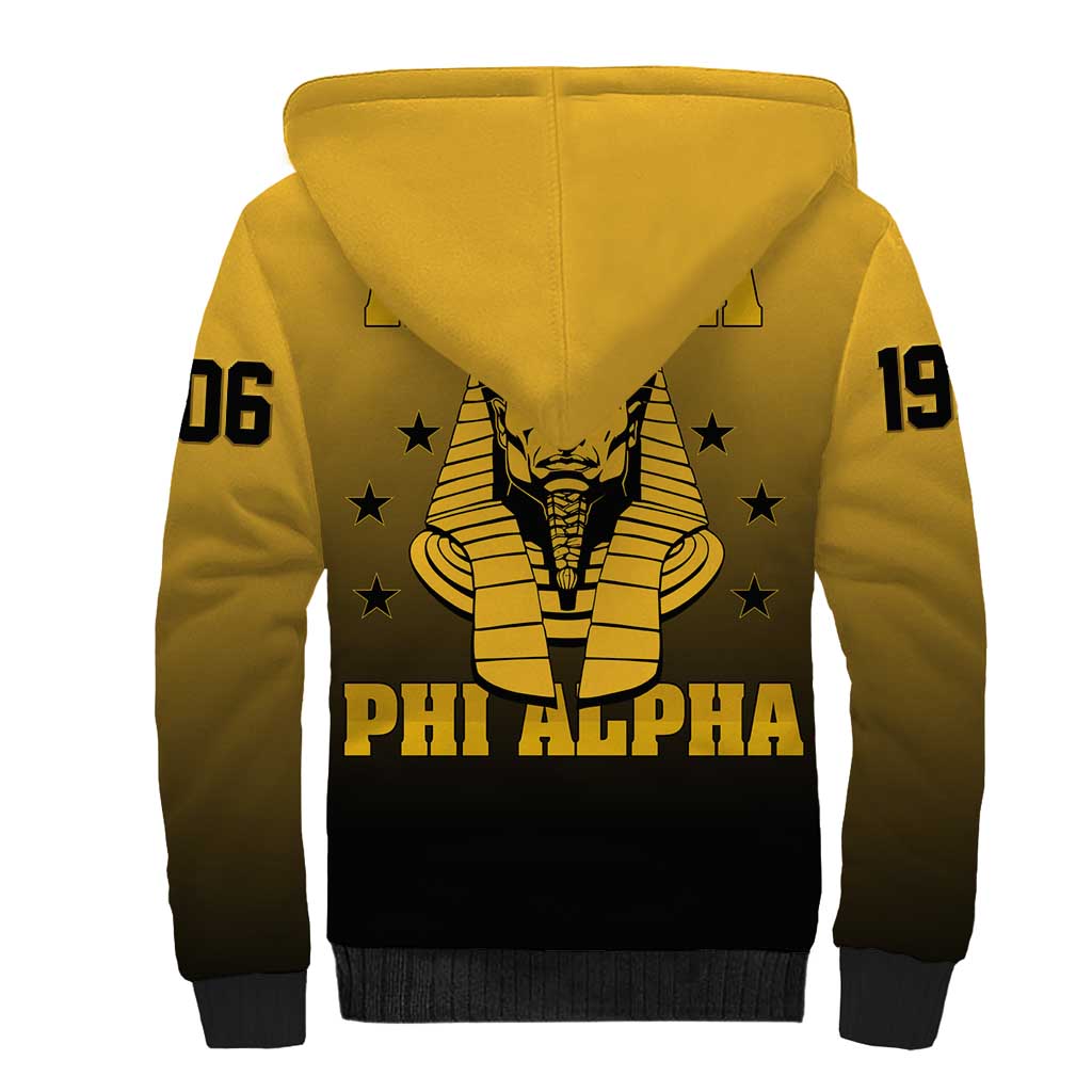 Alpha Phi Alpha Fraternity Gradient Sherpa Hoodie Premium Greek Letter