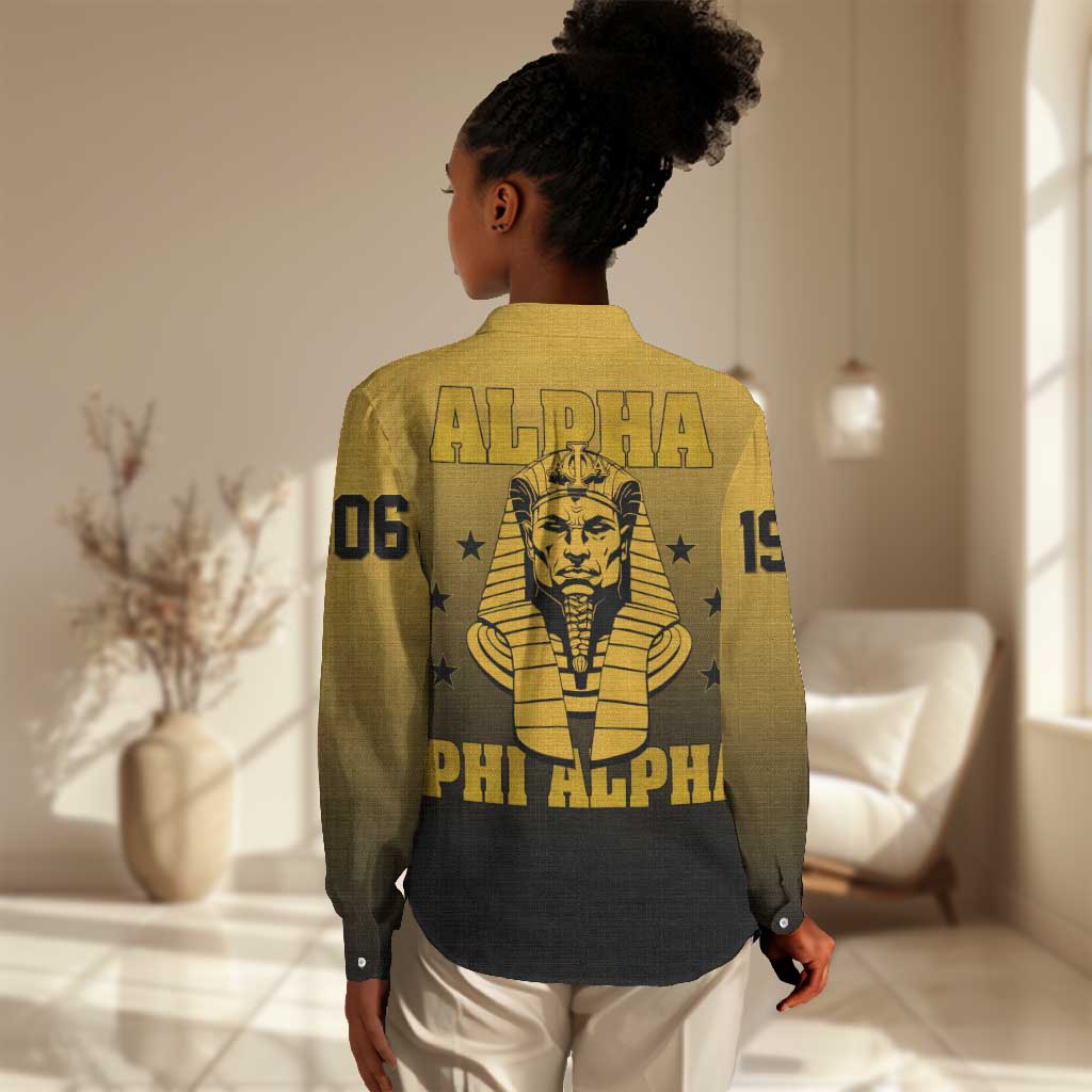 Alpha Phi Alpha Fraternity Gradient Women Casual Shirt Premium Greek Letter
