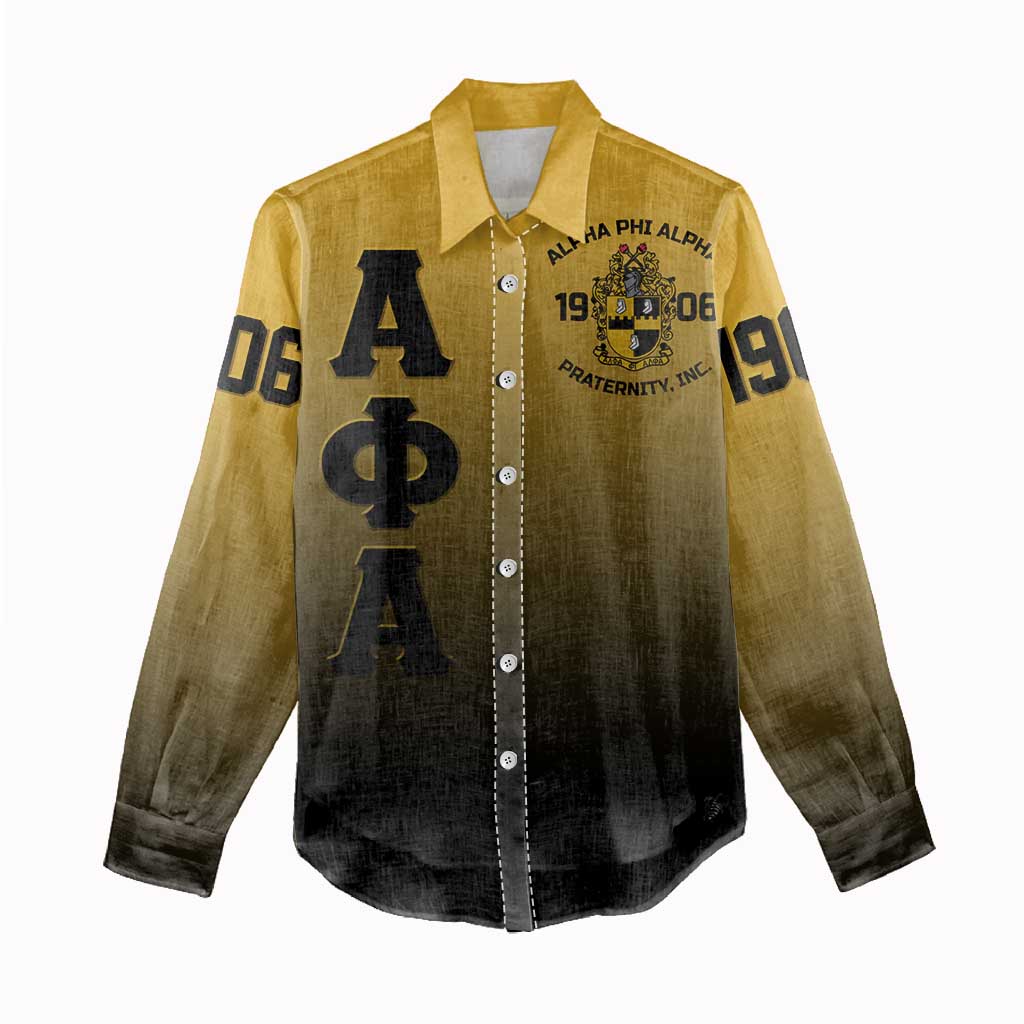Alpha Phi Alpha Fraternity Gradient Women Casual Shirt Premium Greek Letter