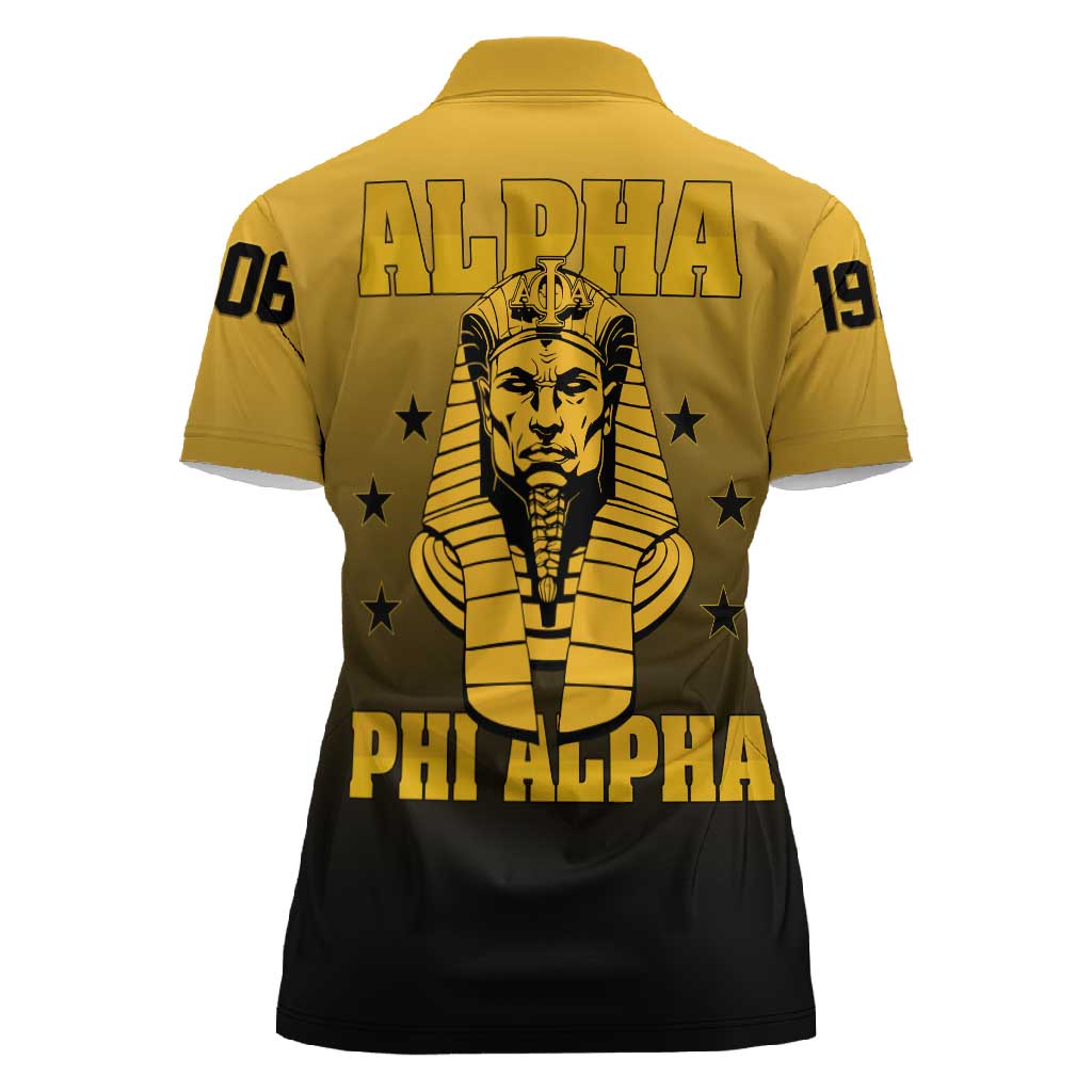 Alpha Phi Alpha Fraternity Gradient Women Polo Shirt Premium Greek Letter