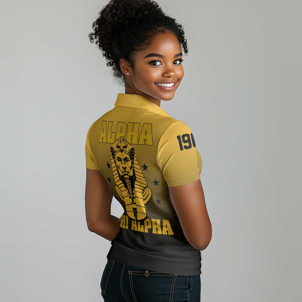 Alpha Phi Alpha Fraternity Gradient Women Polo Shirt Premium Greek Letter