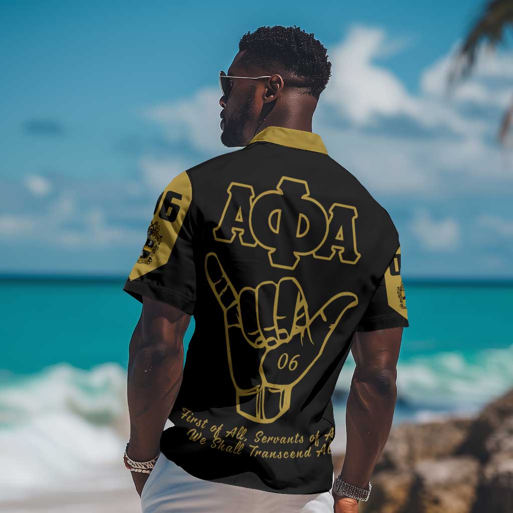 Lpha Phi Alpha Fraternity Hawaiian Shirt Reat Sphinx Design & Hand Sign