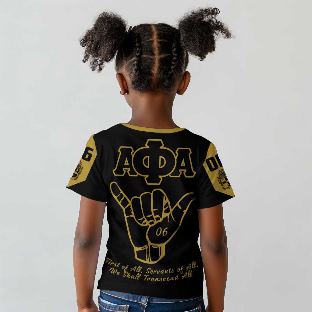 Lpha Phi Alpha Fraternity Kid T shirt Reat Sphinx Design & Hand Sign