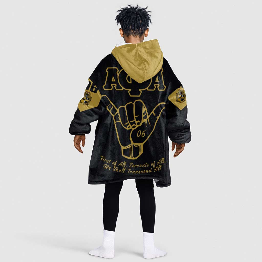 Lpha Phi Alpha Fraternity Kid Wearable Blanket Hoodie Reat Sphinx Design & Hand Sign