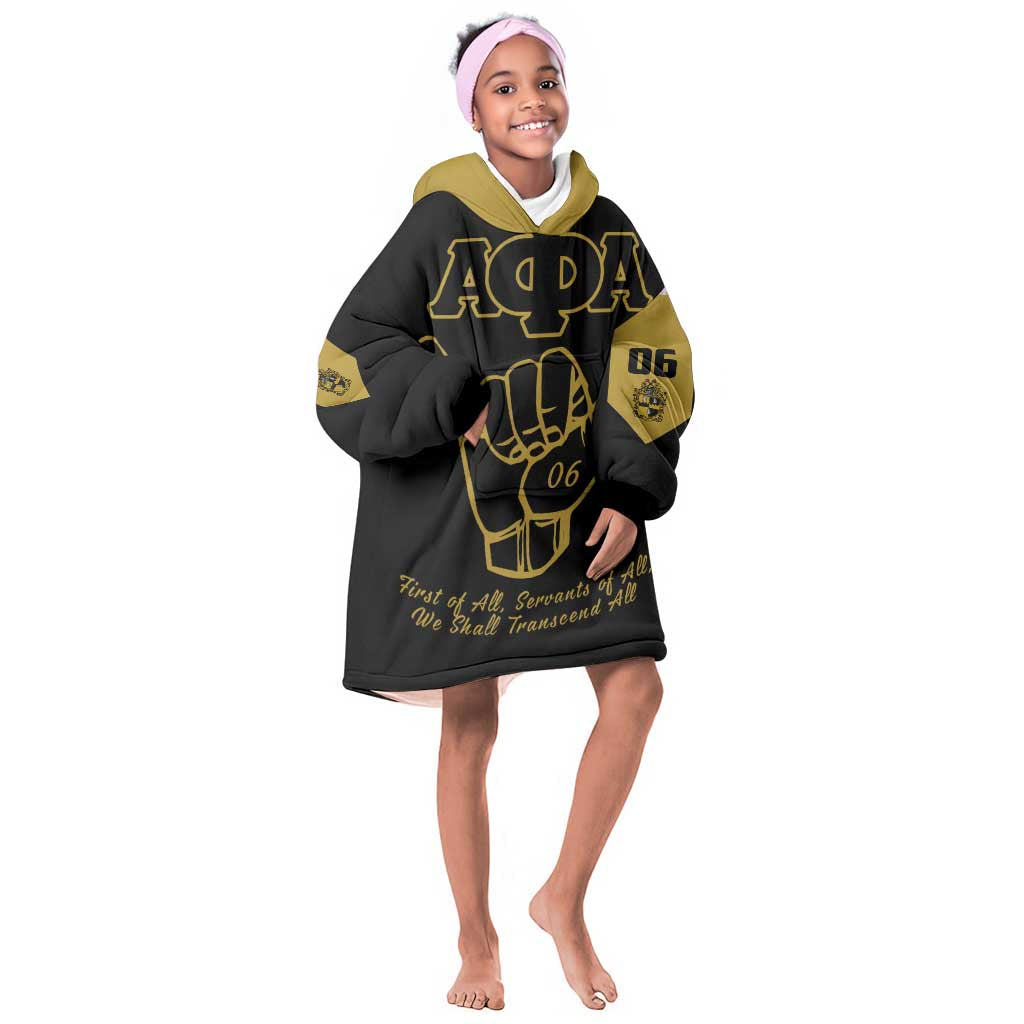 Lpha Phi Alpha Fraternity Kid Wearable Blanket Hoodie Reat Sphinx Design & Hand Sign