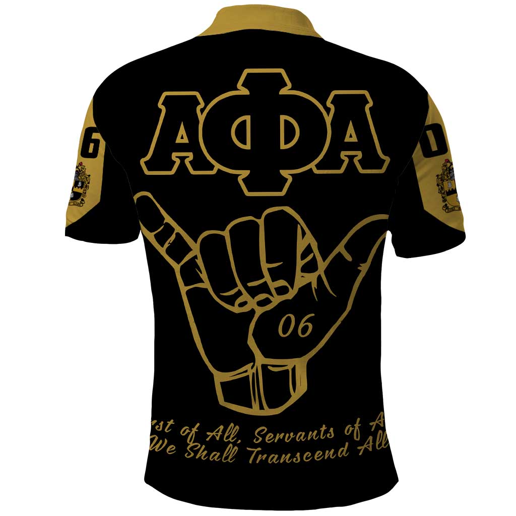 Lpha Phi Alpha Fraternity Polo Shirt Reat Sphinx Design & Hand Sign