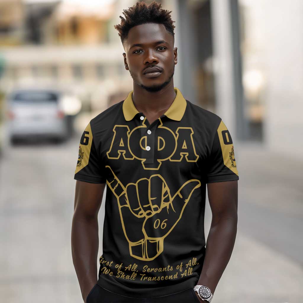 Lpha Phi Alpha Fraternity Polo Shirt Reat Sphinx Design & Hand Sign