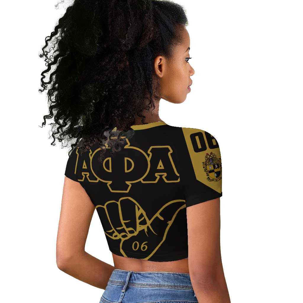 Lpha Phi Alpha Fraternity Raglan Cropped T shirt Reat Sphinx Design & Hand Sign