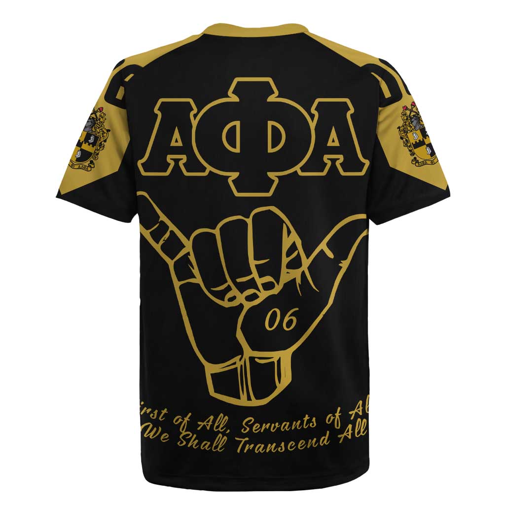 Lpha Phi Alpha Fraternity Rugby Jersey Reat Sphinx Design & Hand Sign