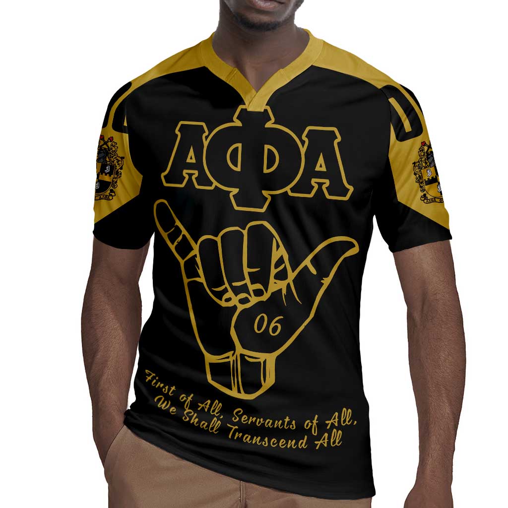 Lpha Phi Alpha Fraternity Rugby Jersey Reat Sphinx Design & Hand Sign