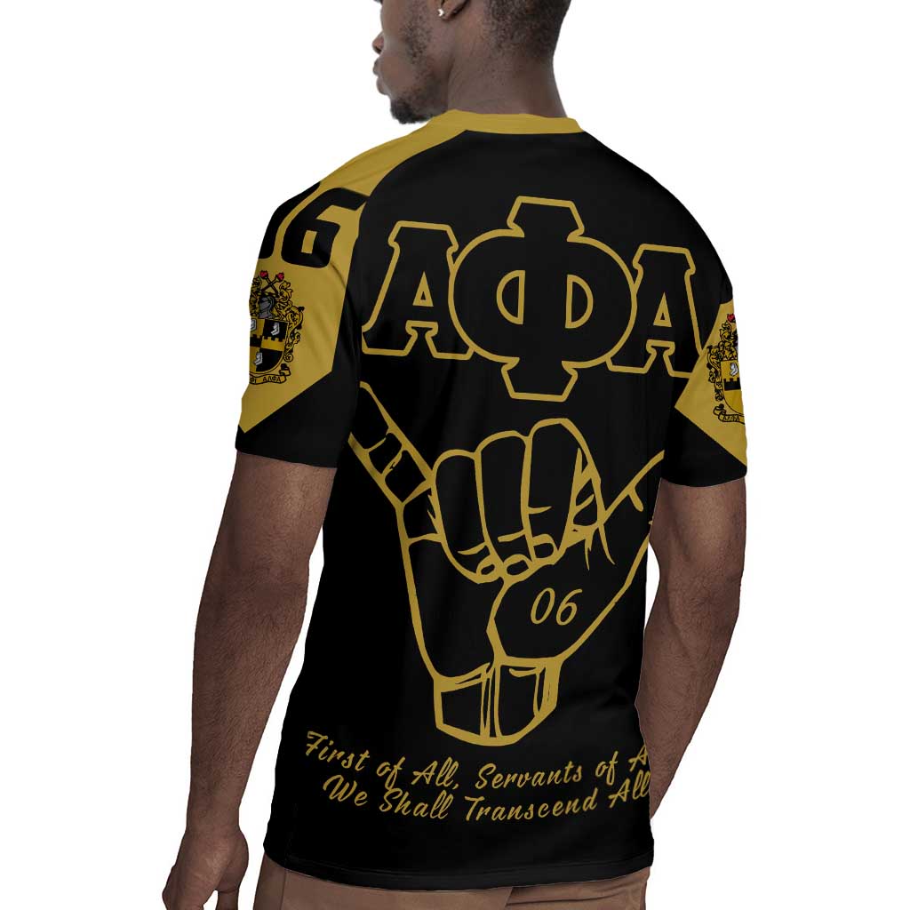 Lpha Phi Alpha Fraternity Rugby Jersey Reat Sphinx Design & Hand Sign