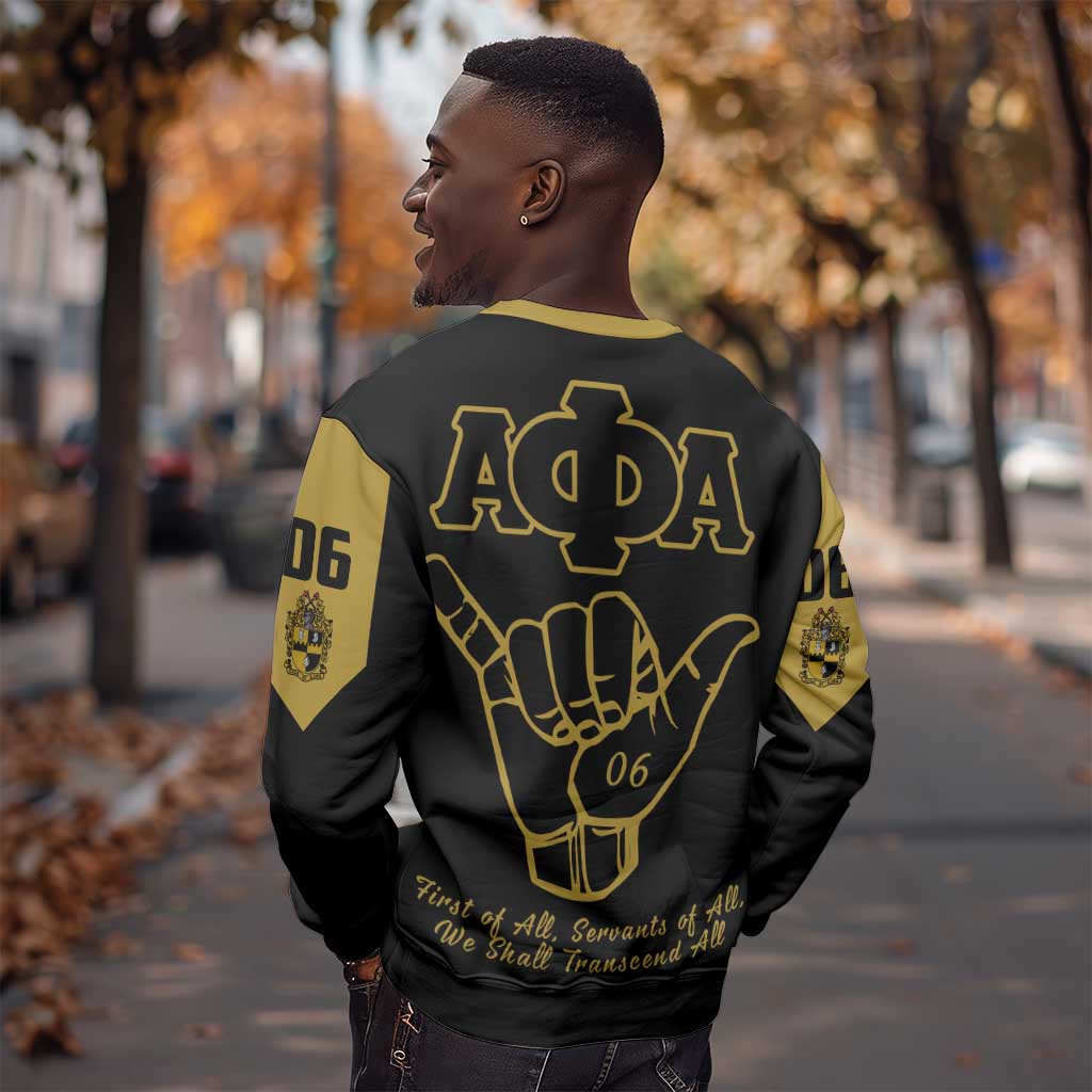 Lpha Phi Alpha Fraternity Sweatshirt Reat Sphinx Design & Hand Sign