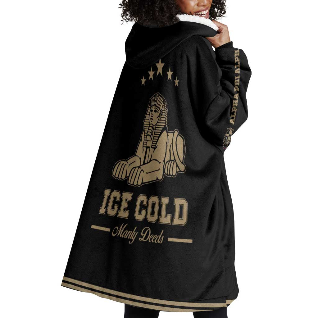 Alpha Phi Alpha Sphinx Wearable Blanket Hoodie Manly Deeds, Fraternity Pride