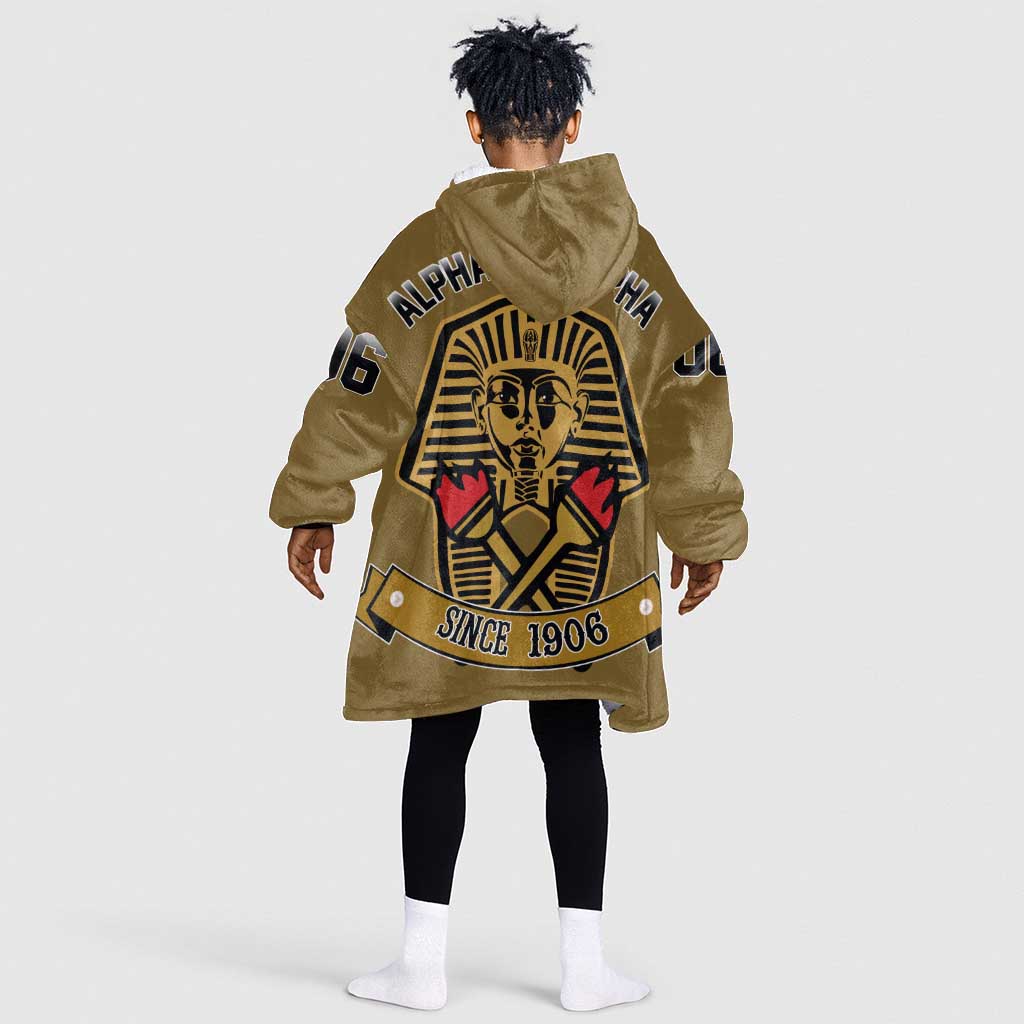 Tylish Alpha Phi Alpha Crystal Kid Wearable Blanket Hoodie Classic Fraternity