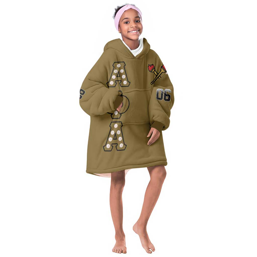 Tylish Alpha Phi Alpha Crystal Kid Wearable Blanket Hoodie Classic Fraternity