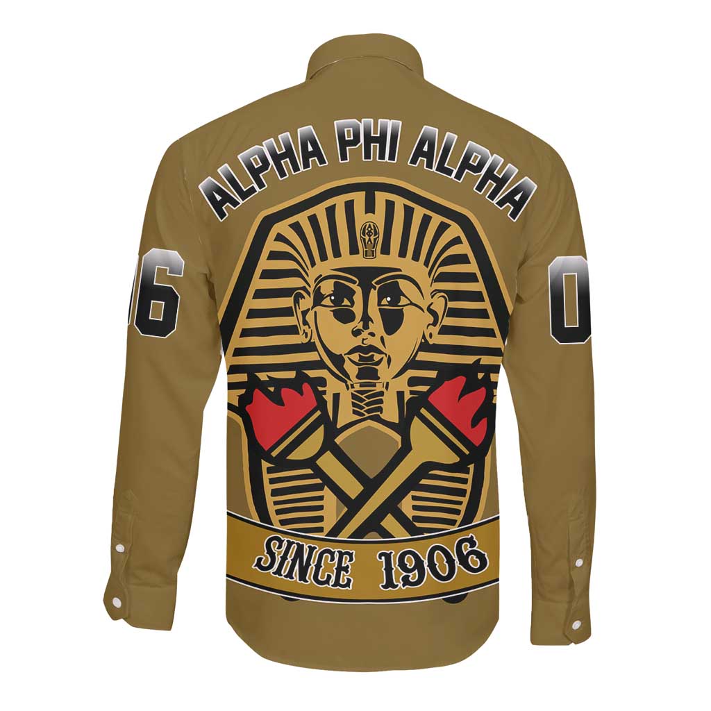 Tylish Alpha Phi Alpha Crystal Long Sleeve Button Shirt Classic Fraternity