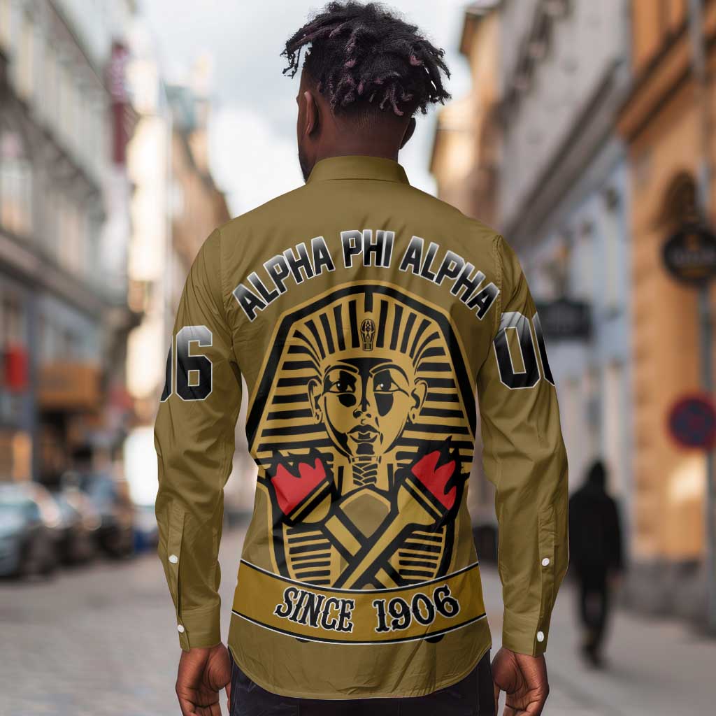 Tylish Alpha Phi Alpha Crystal Long Sleeve Button Shirt Classic Fraternity