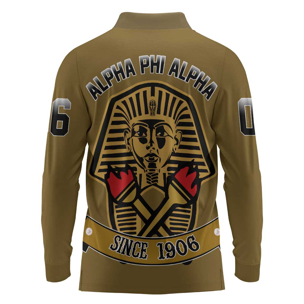 Tylish Alpha Phi Alpha Crystal Long Sleeve Polo Shirt Classic Fraternity