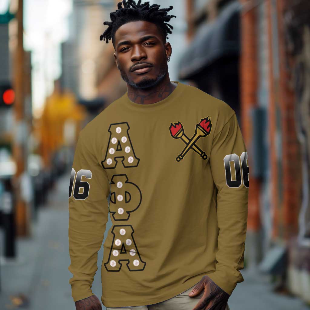Tylish Alpha Phi Alpha Crystal Long Sleeve Shirt Classic Fraternity