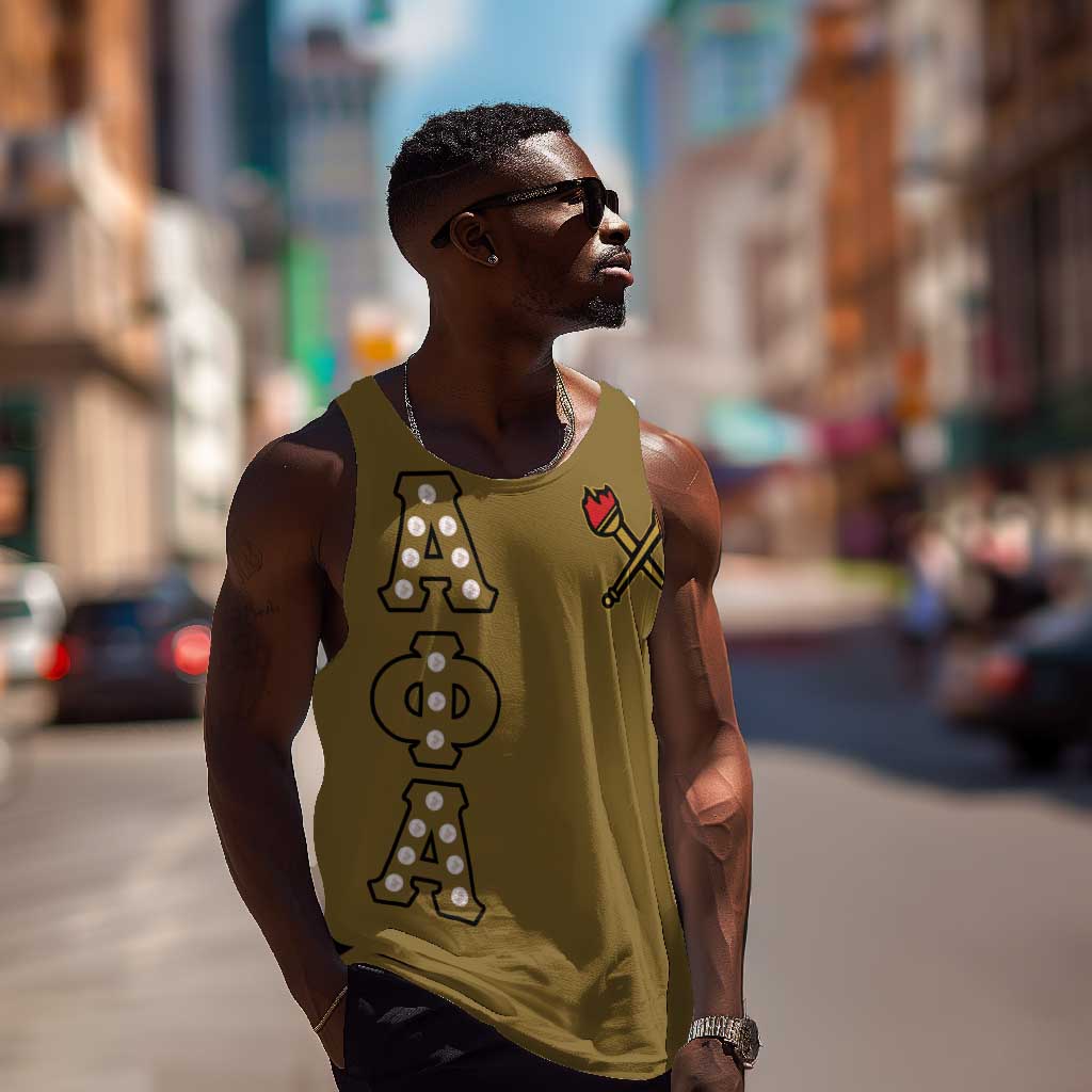 Tylish Alpha Phi Alpha Crystal Men Tank Top Classic Fraternity