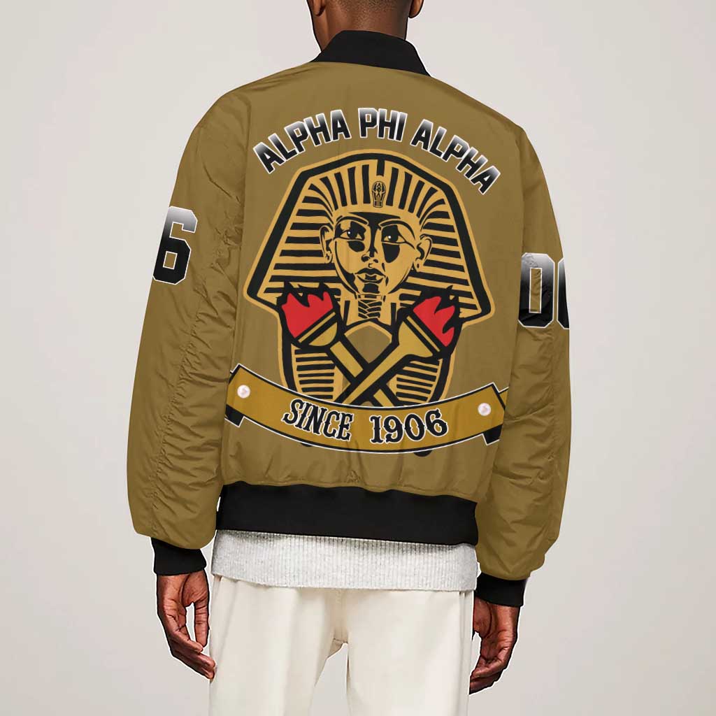 Tylish Alpha Phi Alpha Crystal Sleeve Zip Bomber Jacket Classic Fraternity