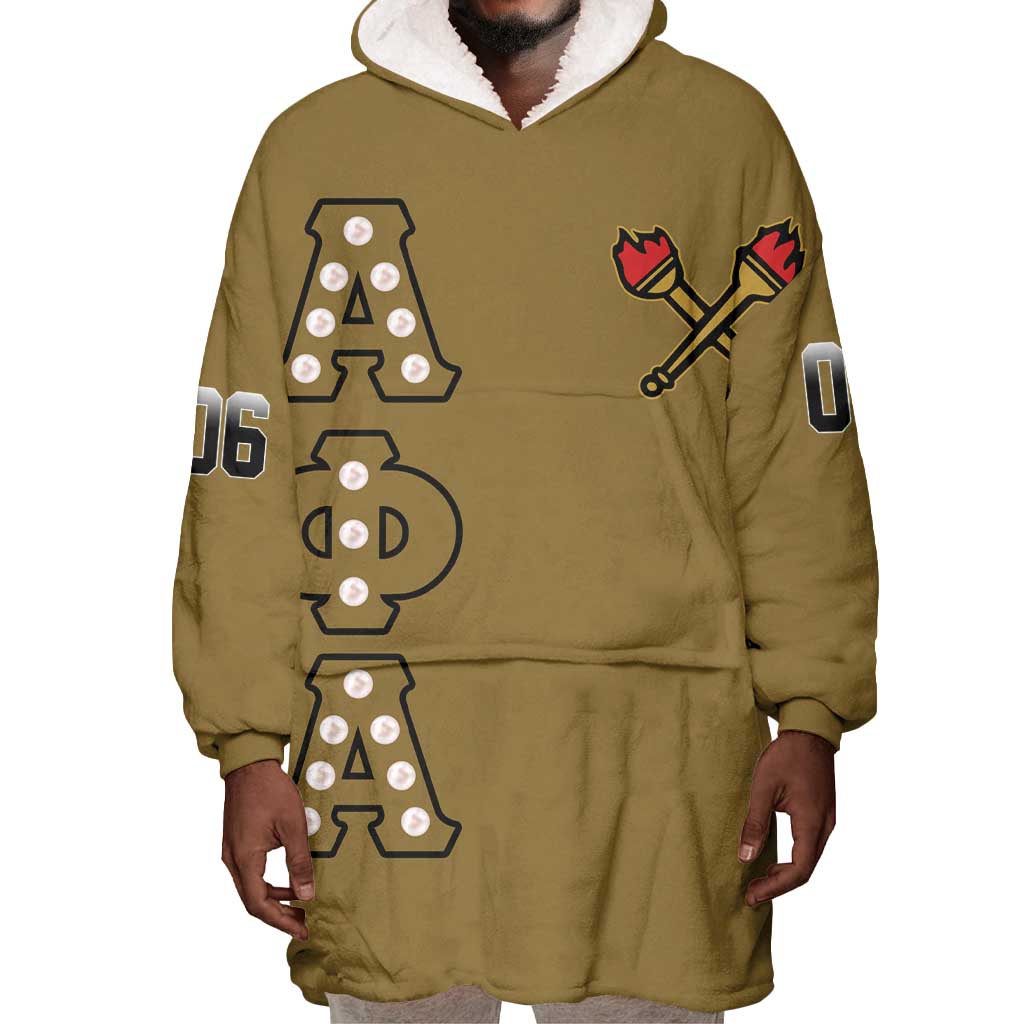 Tylish Alpha Phi Alpha Crystal Wearable Blanket Hoodie Classic Fraternity