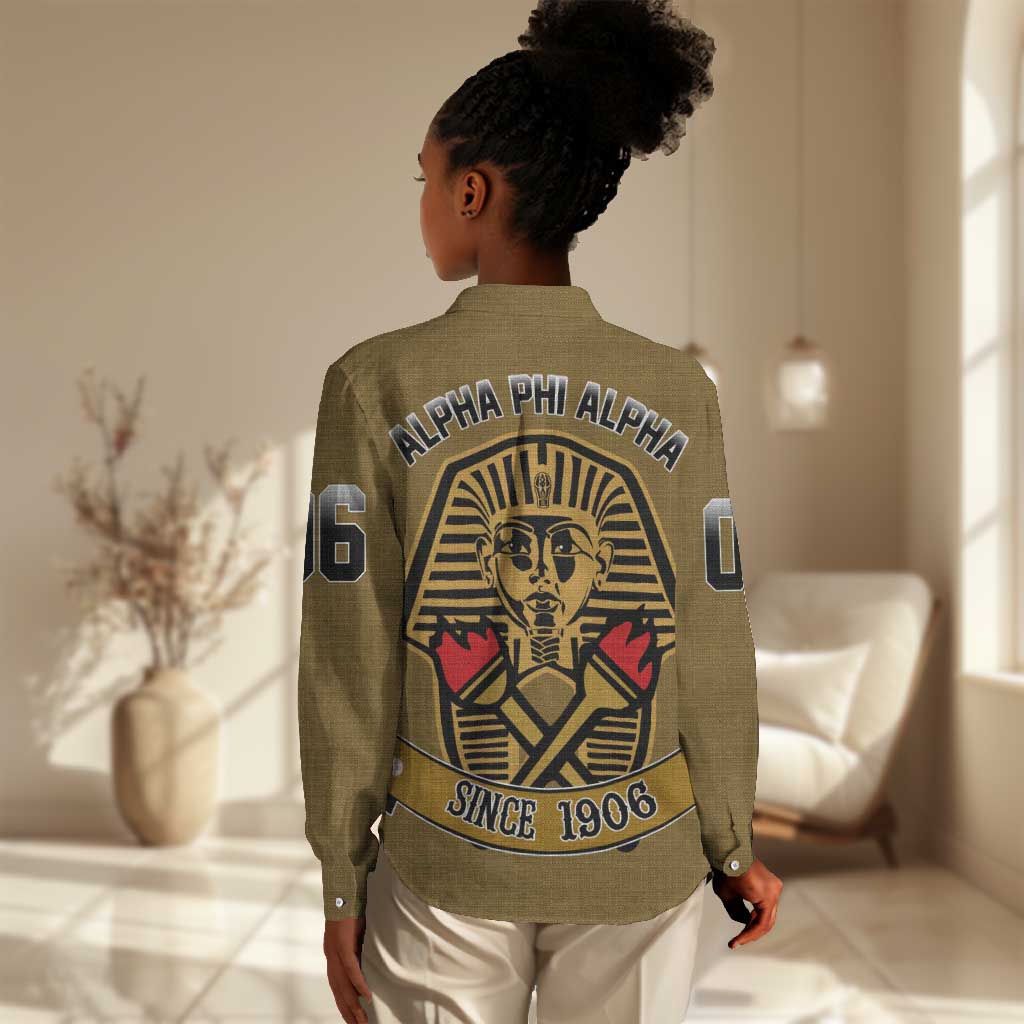 Tylish Alpha Phi Alpha Crystal Women Casual Shirt Classic Fraternity