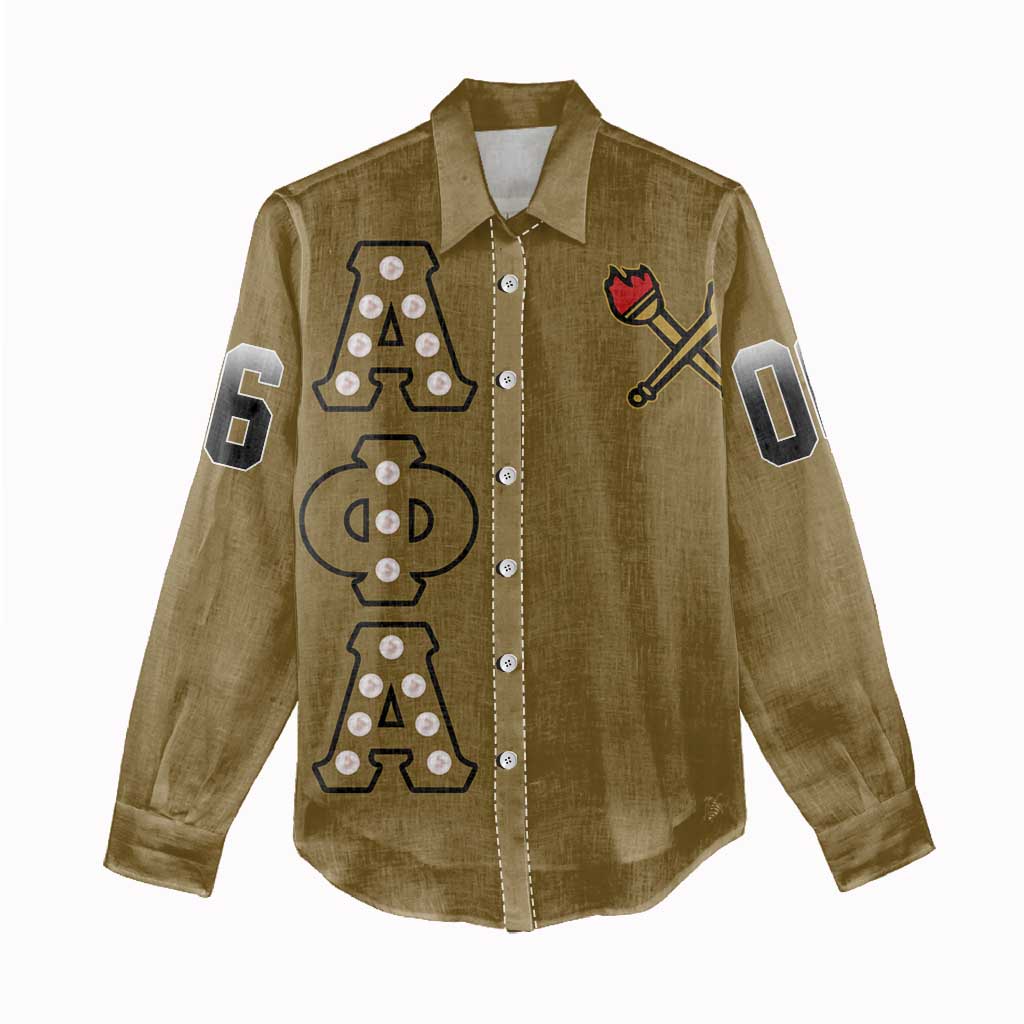 Tylish Alpha Phi Alpha Crystal Women Casual Shirt Classic Fraternity