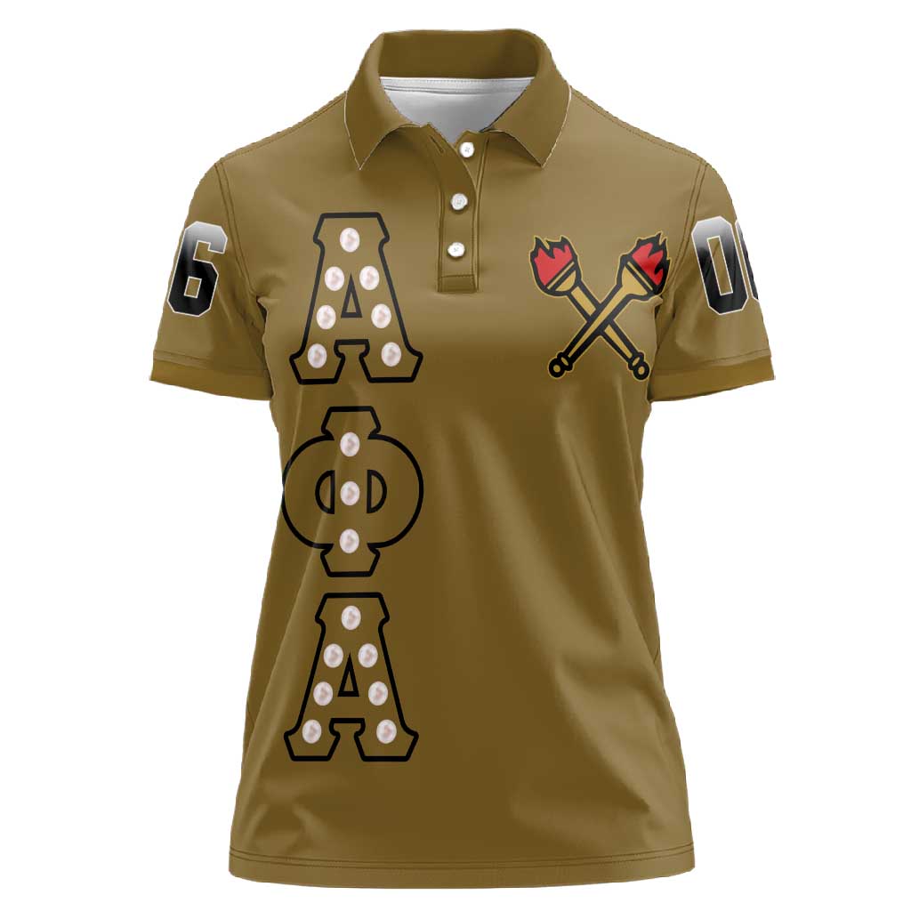 Tylish Alpha Phi Alpha Crystal Women Polo Shirt Classic Fraternity