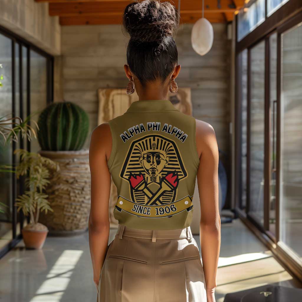 Tylish Alpha Phi Alpha Crystal Women Sleeveless Polo Shirt Classic Fraternity
