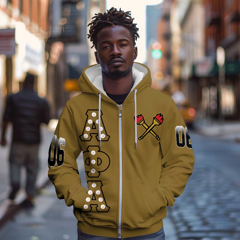 Tylish Alpha Phi Alpha Crystal Zip Hoodie Classic Fraternity