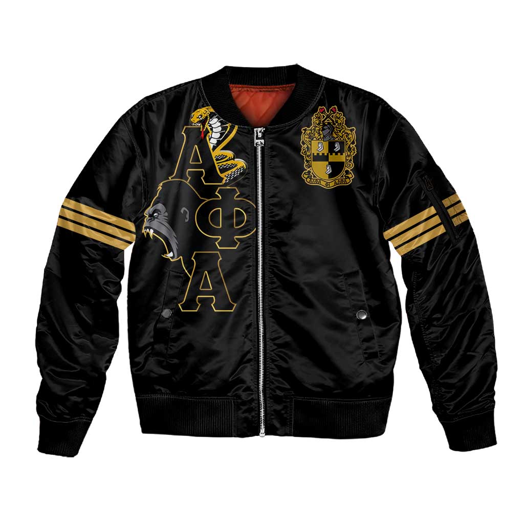 Sphinx Design Alpha Phi Alpha Hoodie Sleeve Zip Bomber Jacket Stylish Fraternity