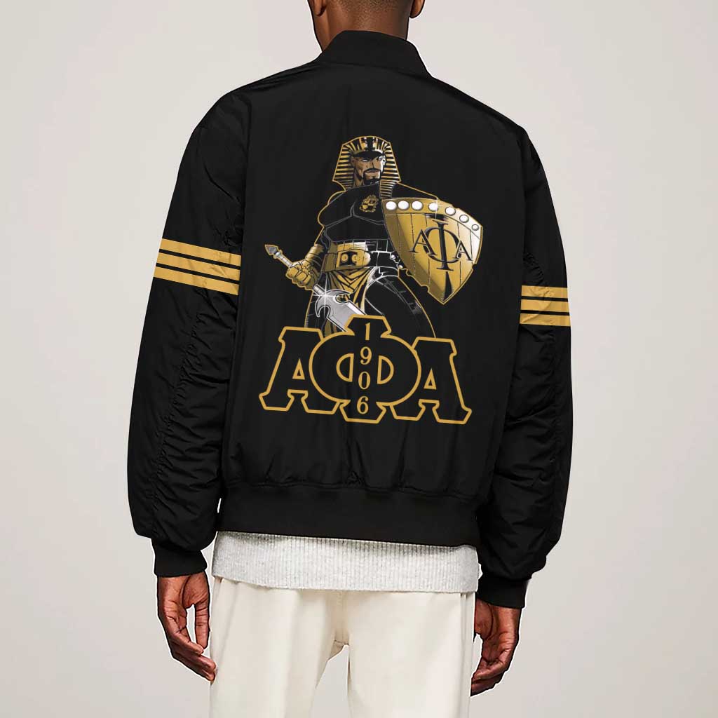 Sphinx Design Alpha Phi Alpha Hoodie Sleeve Zip Bomber Jacket Stylish Fraternity