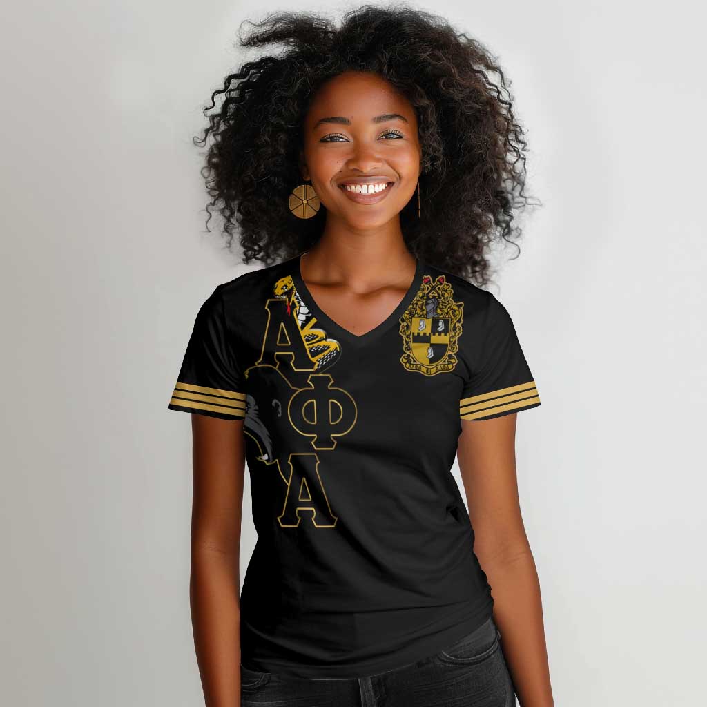 Sphinx Design Alpha Phi Alpha Hoodie Women V-Neck T-Shirt Stylish Fraternity