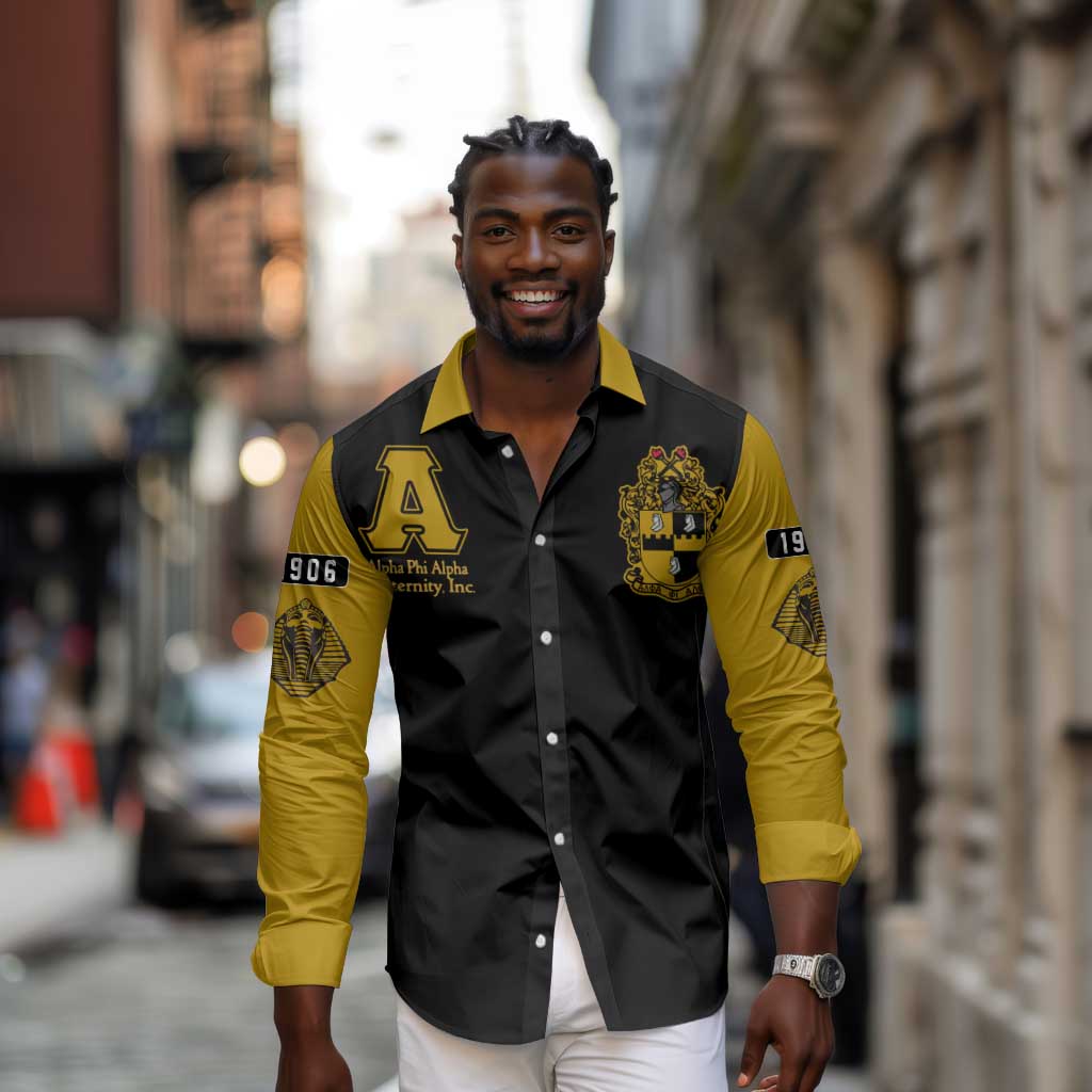 Alpha Phi Alpha Varsity Long Sleeve Button Shirt Greek Letter Apparel