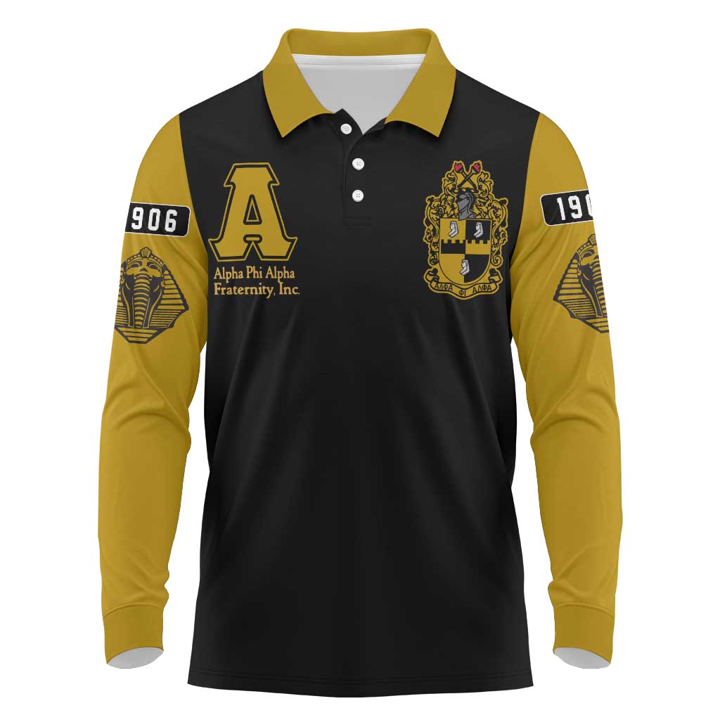 Alpha Phi Alpha Varsity Long Sleeve Polo Shirt Greek Letter Apparel